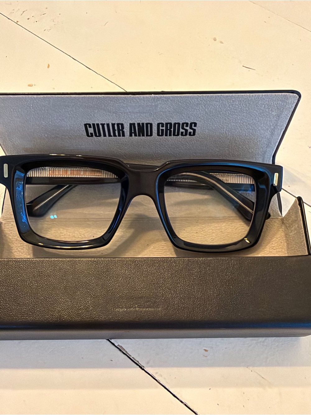 Cutler and Gross Black Square Frame Glasses